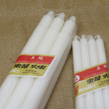 45g Mozambique white fluted candle for household lighting