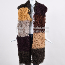 YR772 Real Kalgan Sheep Block Color Patchwork Fur Waistcoat