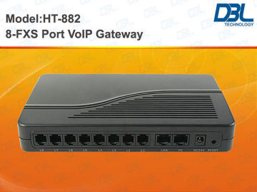 8 Ata Voip Fxs Gateway Protocol Sip / H.323 With Router , Pptp Vpn