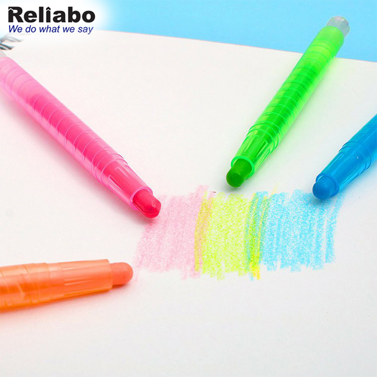 Crayones giratorios para niños Dibujos animados 24 colores Pintura al óleo Pastel Pluma Crayón para niños