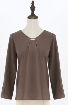Women's Brown Long-sleeve Pullover
