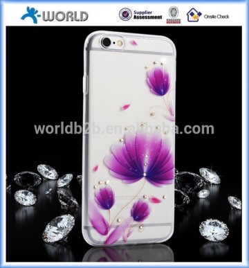 WIP-6M38 inside diamond plastic clear IML print phone case for iphone 6s/ 6s plus from Xworld