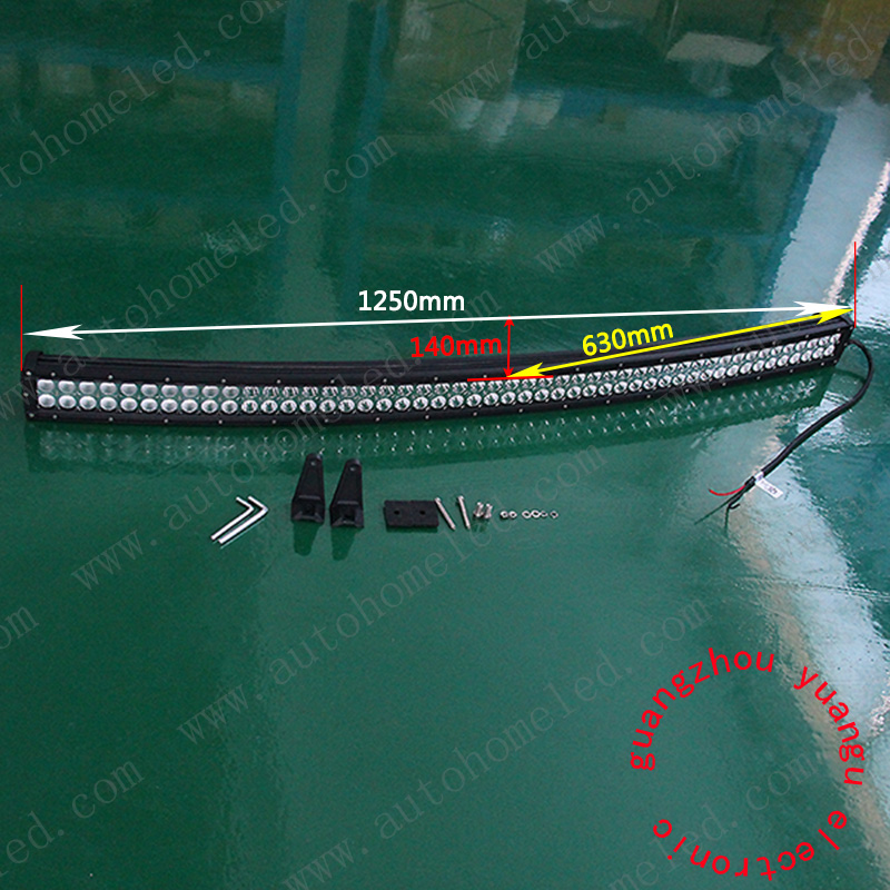 Curved LED 288W 50inch Vehichle Working Light Bar IP67