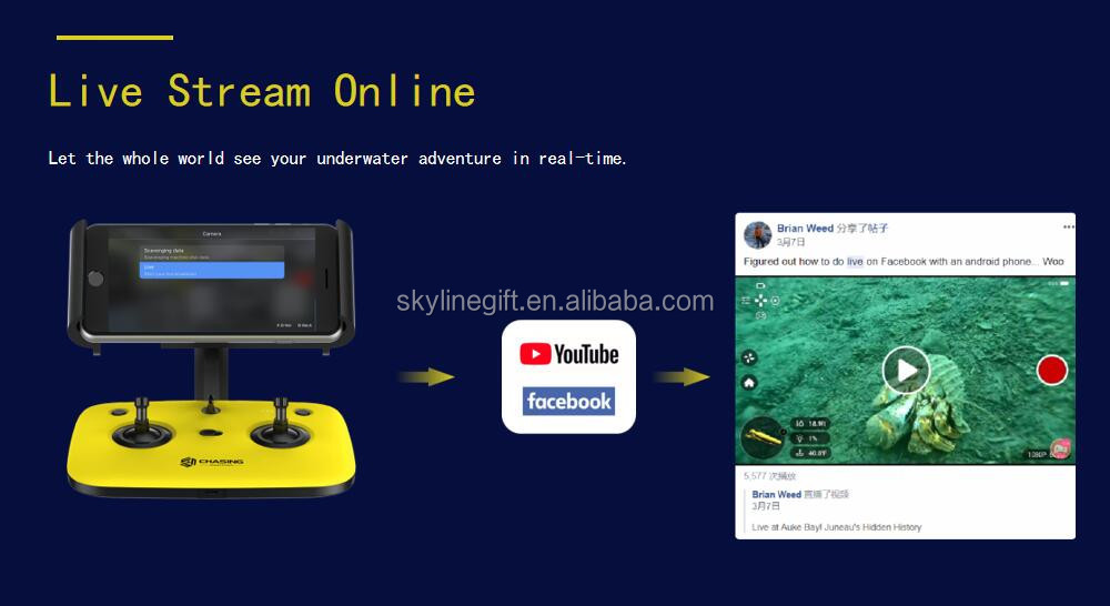 Gladius mini Underwater Diving to 330ft Drone with movable 4K Camera