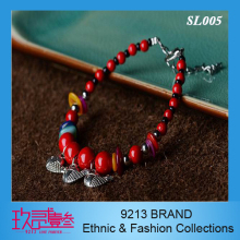 9213 brand silver ethnic bracelet, lady bracelet with shell and jade stone sl005