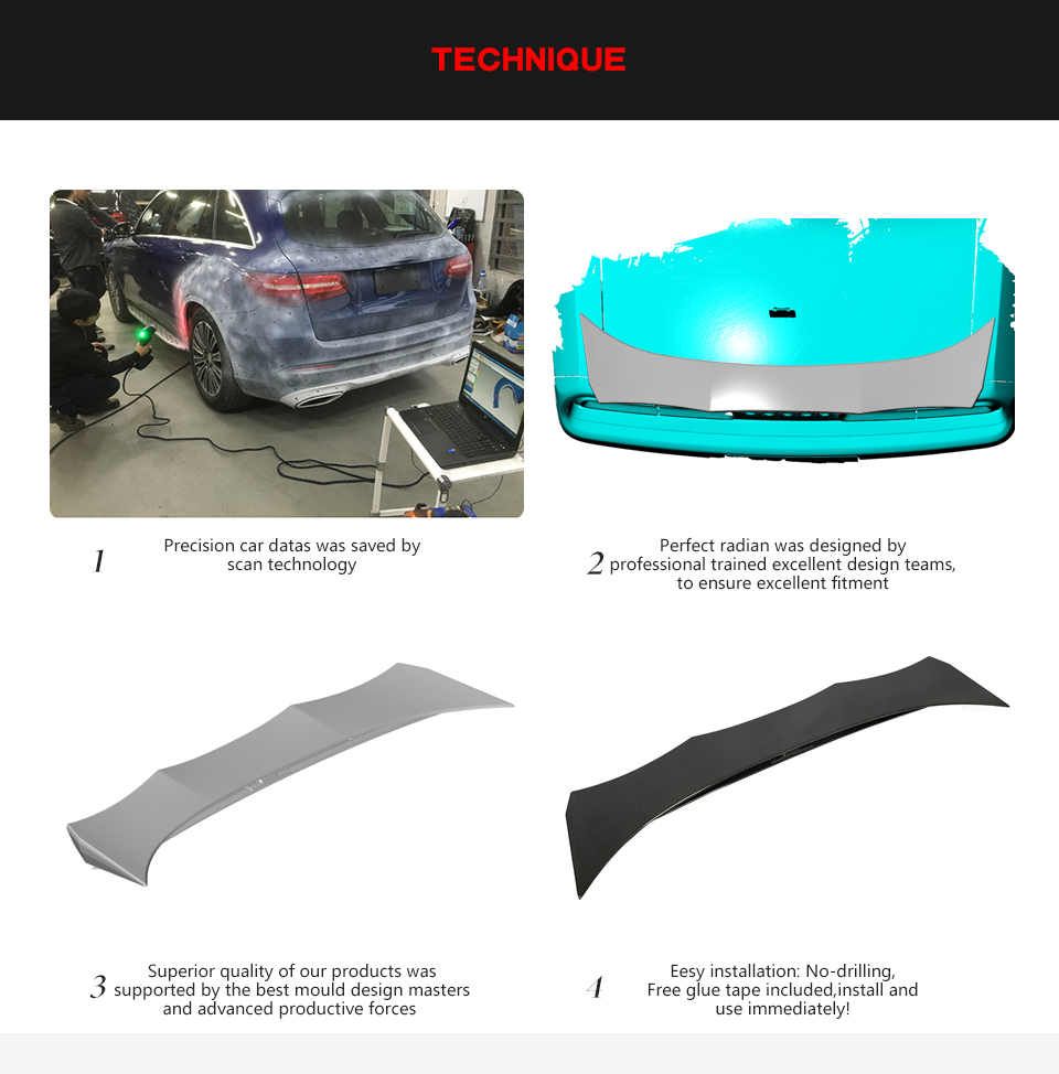 Carbon Fiber Rear Trunk Wing Spoiler for Dodge Challenger Coupe 2-Door 2015-2019