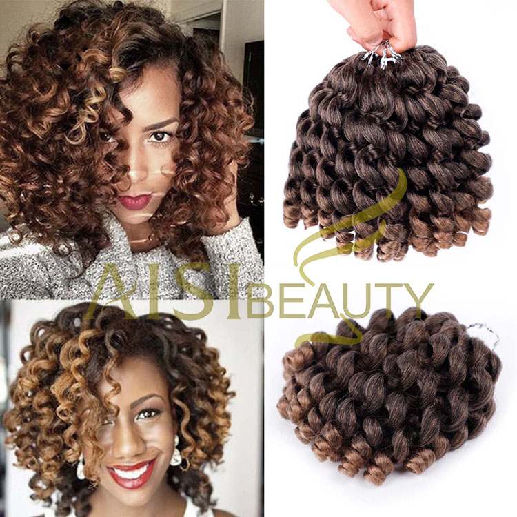 Aisi Beauty Manufacturer Multi Color Jumpy Wand Curly Crochet Braids Hair Extension Jamaican Bounce Synthetic Braiding Hair