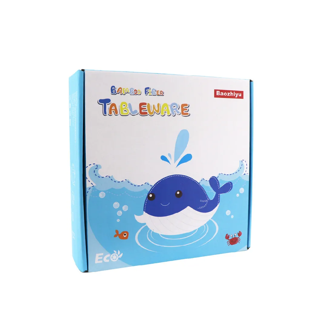 Bamboo Fiber Whale Shape Kindergarten Children Dinner Set Tablaware