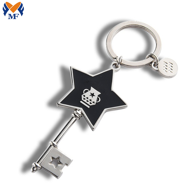 Metal Custom Logo Key Shaped Keychain