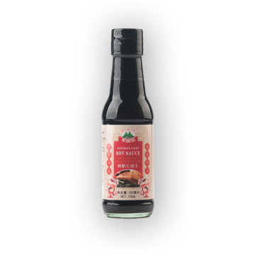 Salsa di soia leggera in bottiglia di vetro da 150 ml