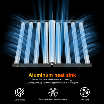 Phlizon Foldable 8 bars 1000W led grow light