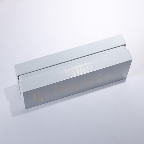 Silver Texture Paper Luxury Box Custom Gold Logo