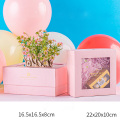 Custom Clear Fenster rosa Hochzeitstür Geschenkbox