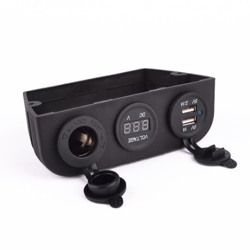 12-24V car USB Charger adapter Sockets and Voltmeter cigarette lighter