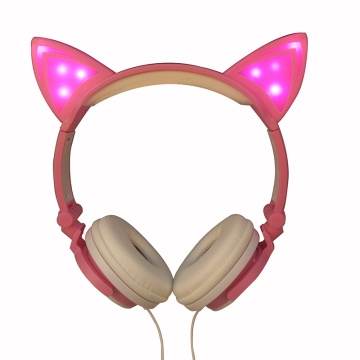 Auriculares divertidos con oreja de gato LED de fábrica original