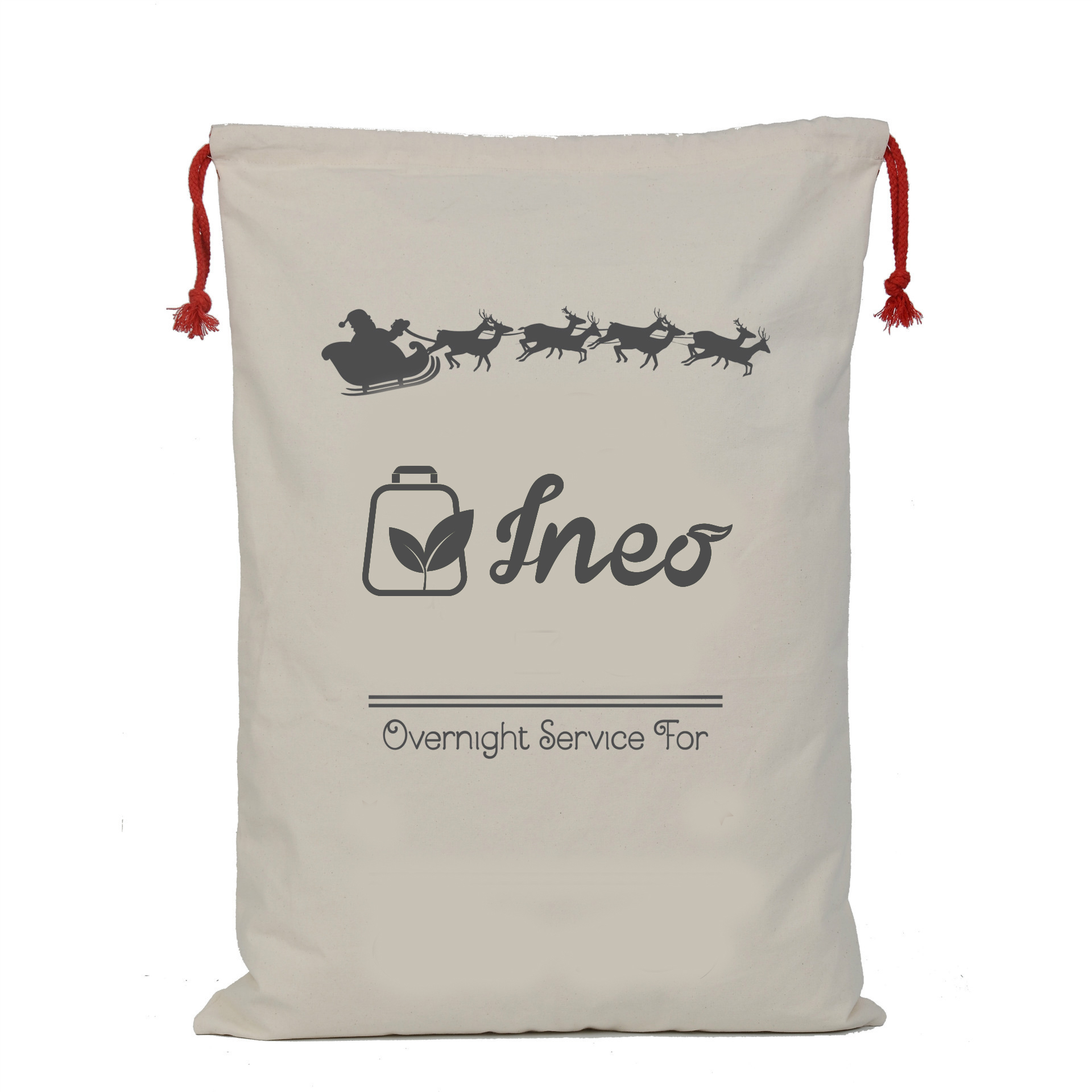 Christmas Drawstring Cotton Gift Bag Promotional Canvas Blank Santa Sack