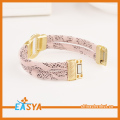 Pulseras de cuero hechas a mano del imán hebilla oro pulsera multicapa moda diseño