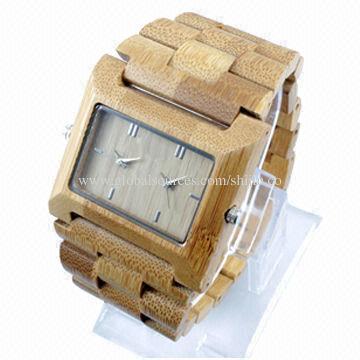 Wholesale bamboo Wooden watches men natural wood case and strap