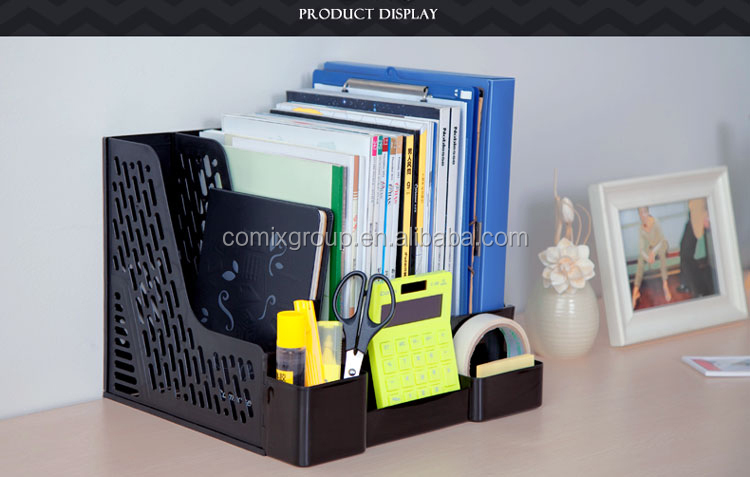 Comix Multifunctional Magazine File Holder 4 Lattices Desk Organizer Standard Organizer Box