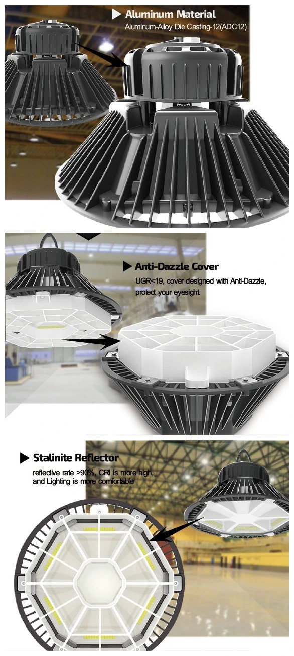 Interior UFO Light 100W 200W Industrial LED High Bay Luminaire