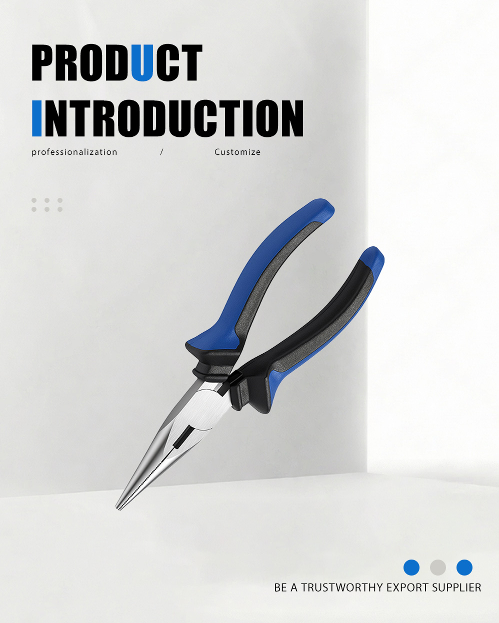 كماشة الأنف بإبرة على الطراز الأوروبي (45#) European Style Needle Nose Pliers(45#)