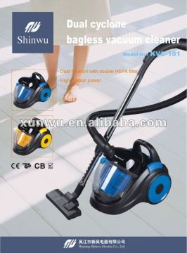 bagless dual cyclonic vacuum cleaner