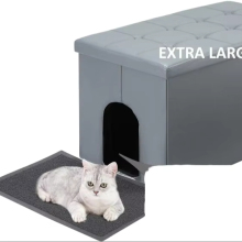 Faux Leather Fabric Pet House Foldable Dog House Storage Ottoman