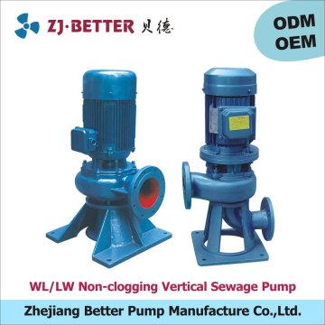 3kw high flow LW vertical non-clogging sewage dredge pump vertical inline sewage pump