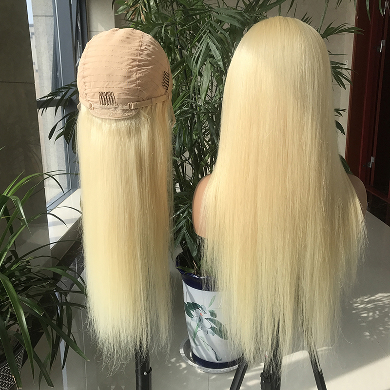 613 blonde 13*4 preplucked human hair wigs for white women raw indian hair lace front wig