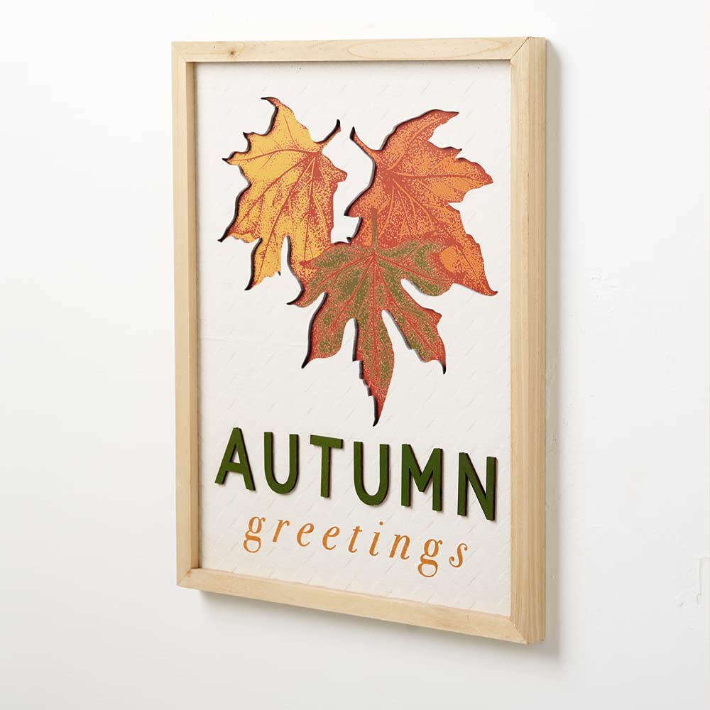 Signo de otoño calabaza letreros de pared de hoja de arce