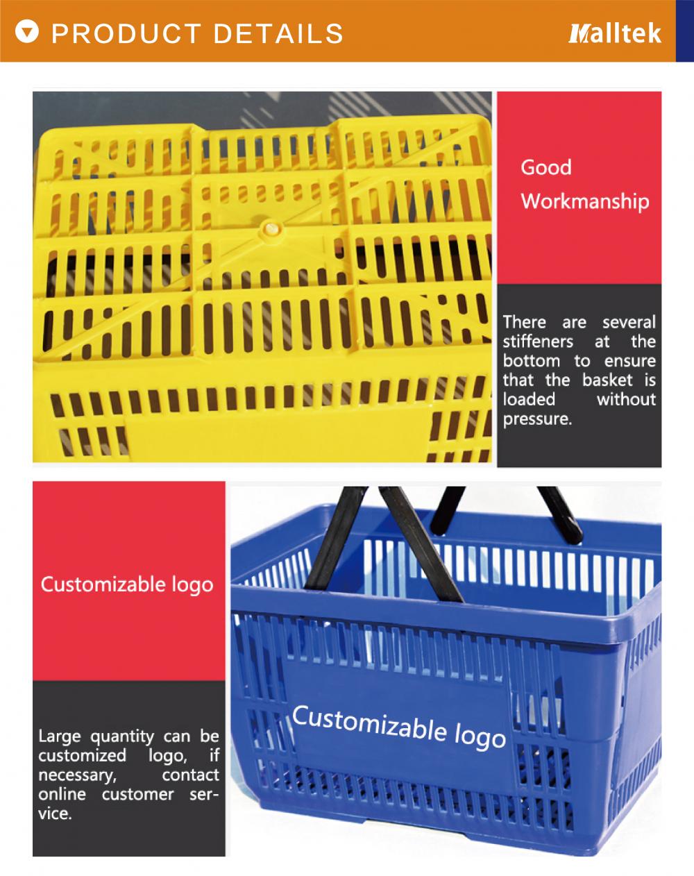 Supermarket Pantone Color Customized Logo Basket