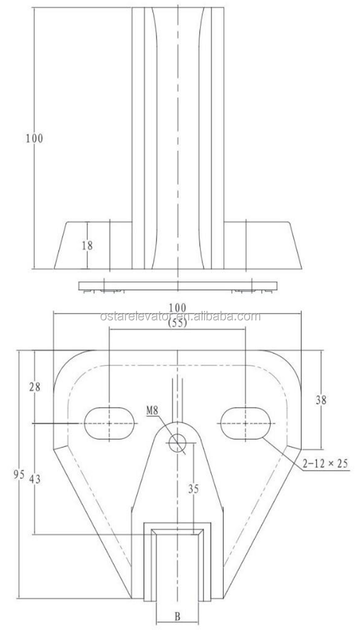 5mm, 10mm, 16mm Elevator Counterweight Guide Shoes Price Elevator Parts