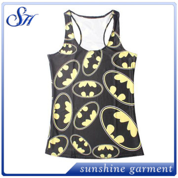 Polyester Spandex Tank Top with printed Women