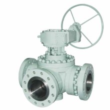 Three-way four-sealed ball valve