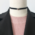 Fine Velvet Ribbon Choker Silber Liebe Anhänger Halskette