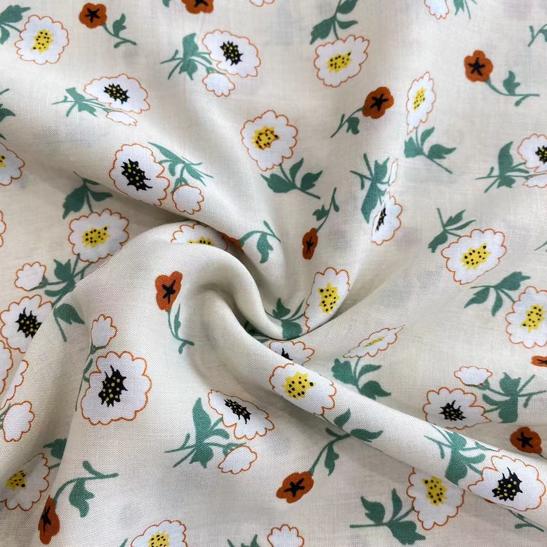 100%R 90Gsm High Quality Breathable Fabric Clothing Fabric Cotton Rayon Printed Knit Fabri