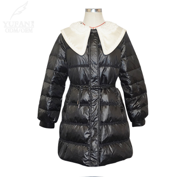 Custom Black Navy Collar Designer High Quality Waist Drawstring Jacket