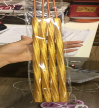 Golden Machine Made Convex With Glitter Raw Incense