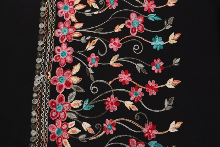 Hot sale cheap woven floral embroidery 100%  rayon fabric for women's dress