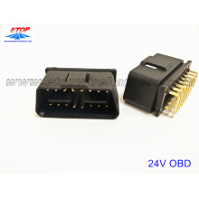 J1962 OBD 24V-12V connector with right-angel pin