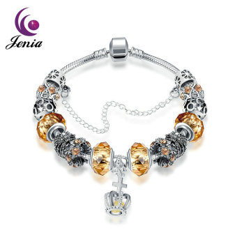 Jenia Women Jewelry Bohemia Ethnic Style Magnet Buckle Charm Glaze Bead Bracelet