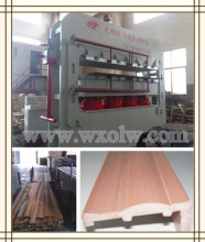 Automatic wood moulding veneering hot press