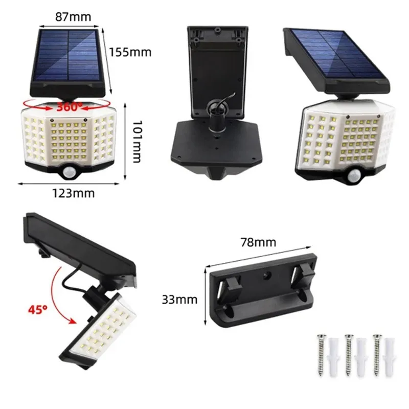 Induction Wall Lamp with ABS Body for Solar Lighting