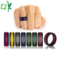 Double Colour Heren / Dames Laag Silicone Zwart / Zilver Ringen