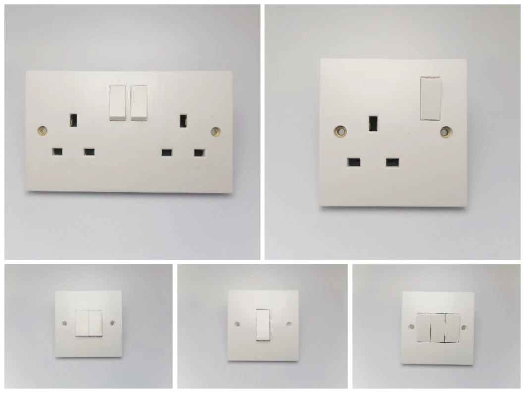 UK Electrical Wall Light Switch Socket 3 Gang 1 Way