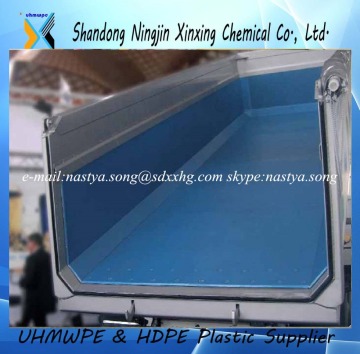 Abrasion resisting UHMWPE plastic truck bed liner/hopper liner