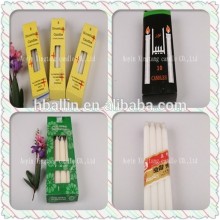 cheap decorative white plain candles of wax candle