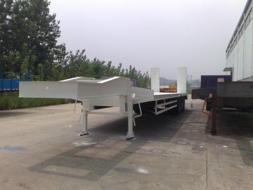 3 axle Flat Bed Truck Trailer with container