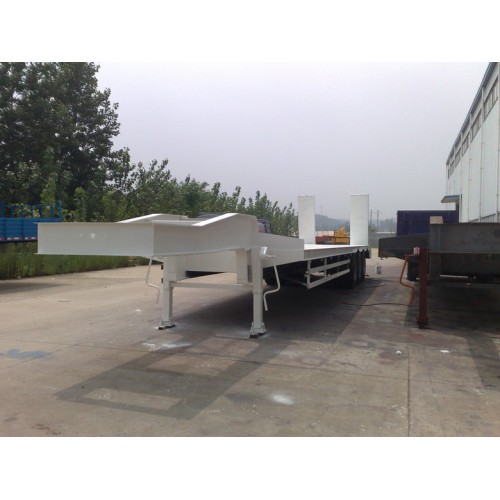 3 axle Flat Bed Truck Trailer with container