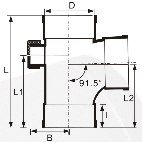 Drainage Upvc تي الباب الخلفي رمادي اللون